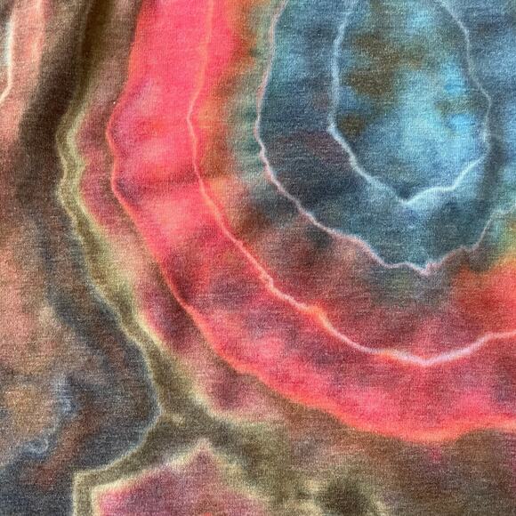 Ice Dyed Crop Top - Tie Dye Geode Earthy - Rock meets Boho (Women's L) - Picture 6 of 8